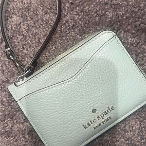 Kate Spade Light Gray Leather Pouch